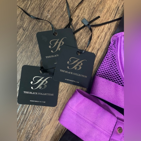 HONEY BIRDETTE JASMIN AMETHYST SET. Bra 32DD/E, Thong XS, Suspender S - Picture 16 of 16